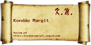 Kondás Margit névjegykártya