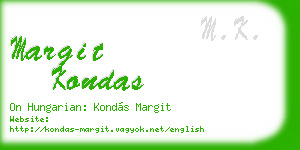 margit kondas business card