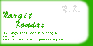 margit kondas business card